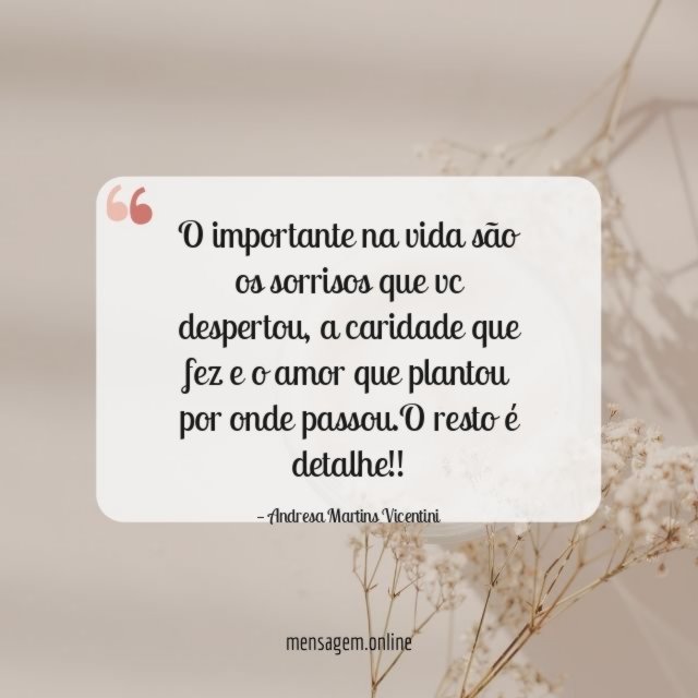 O importante na vida são os sorrisos que vc despertou