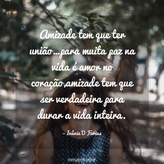 Amizade tem que ter união