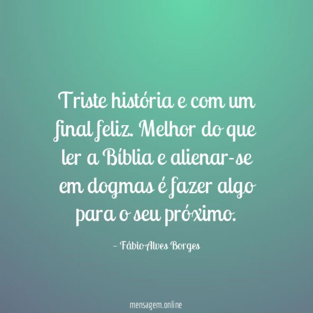 Triste história e com um final feliz