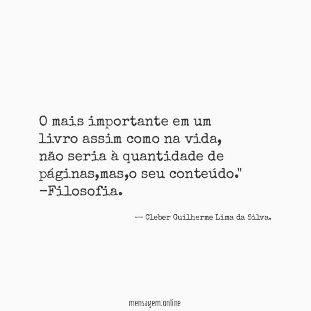 O mais importante em um livro assim como na vida