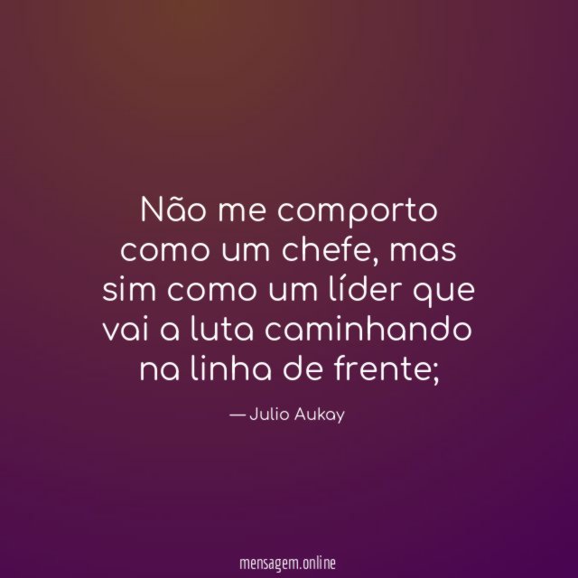 Não me comporto como um chefe