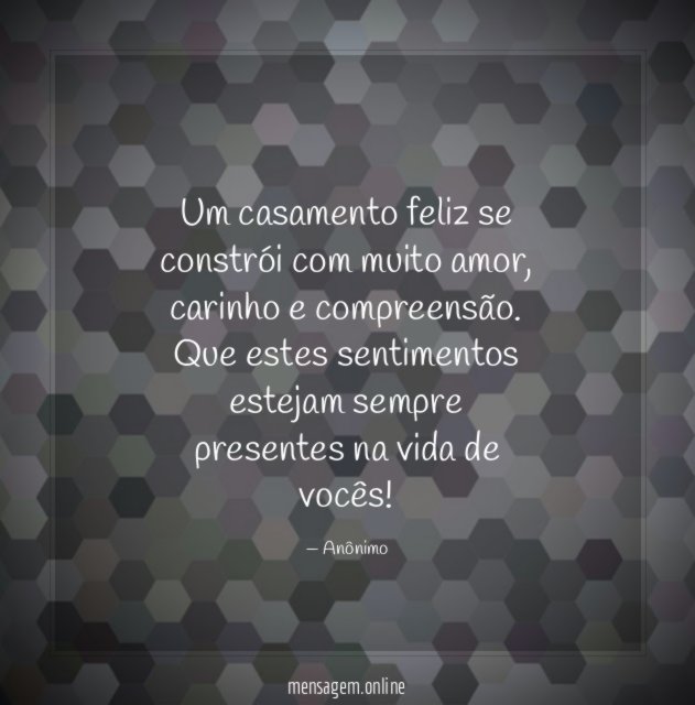 Um casamento feliz se constrói com muito amor