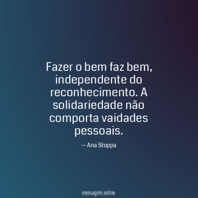 Fazer o bem faz bem