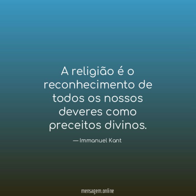 A religião é o reconhecimento de todos os