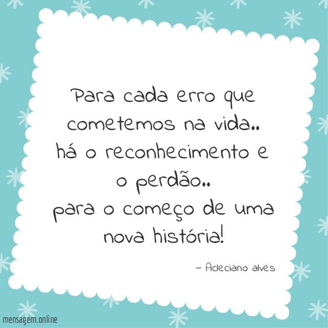 Para cada erro que cometemos na vida