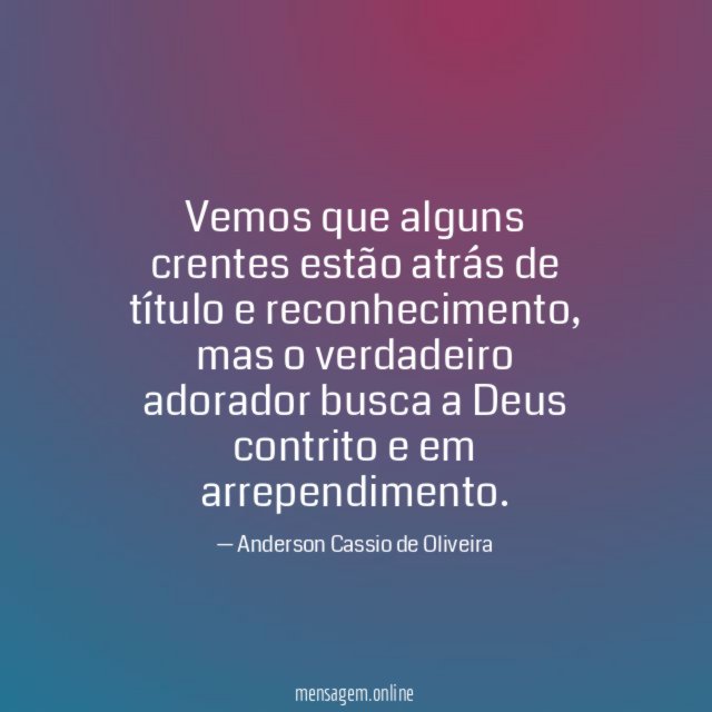 Vemos que alguns crentes estão atrás de título