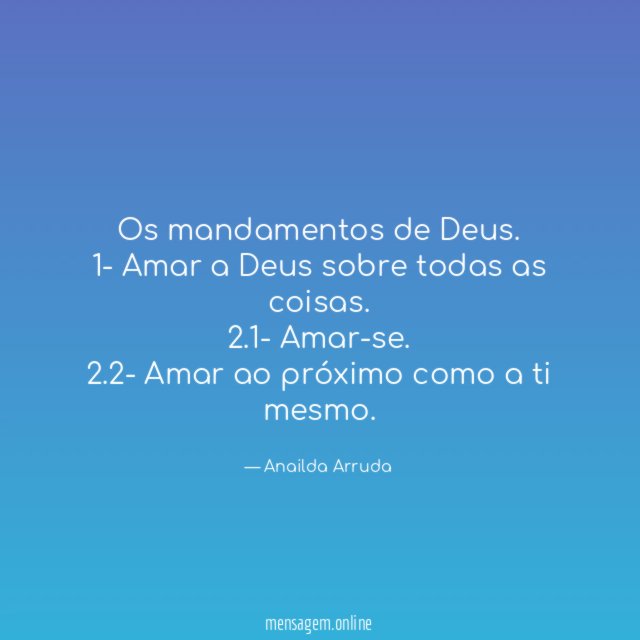 Os mandamentos de Deus
