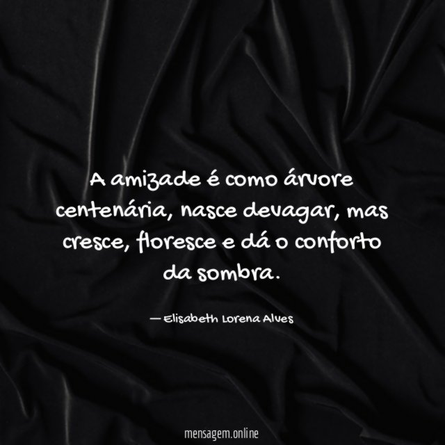 A amizade é como árvore centenária