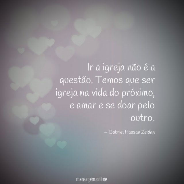 Ir a igreja não é a questão