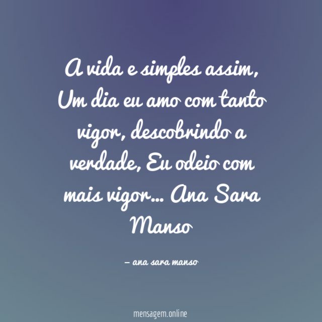 A vida e simples assim