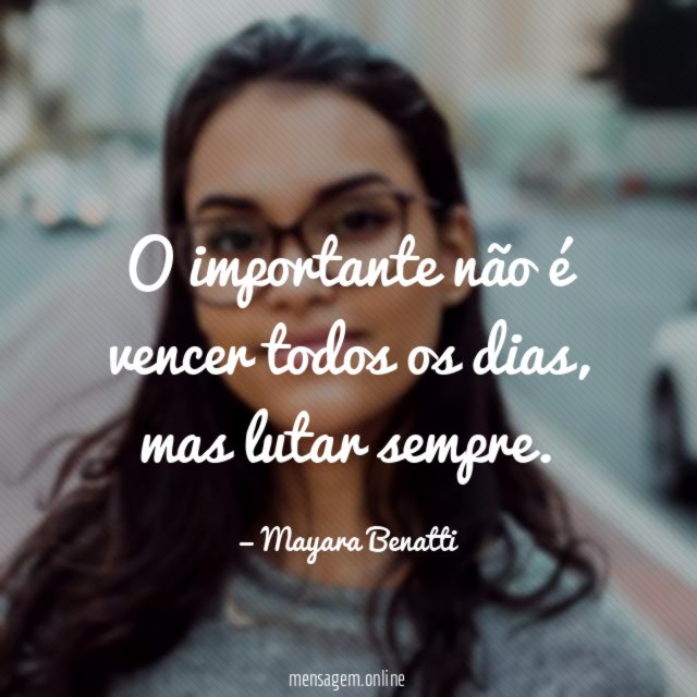 O importante não é vencer todos os dias