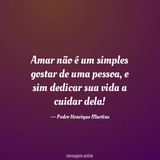 Amar não é um simples gostar de uma pessoa