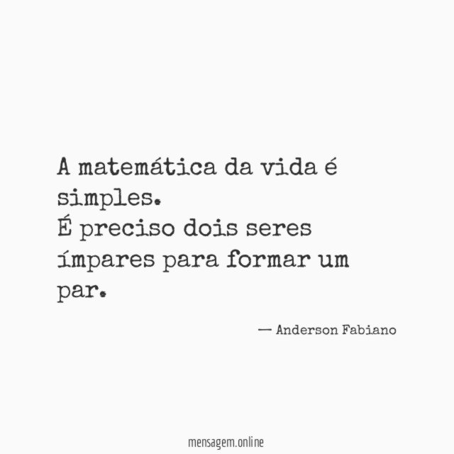 A matemática da vida é simples