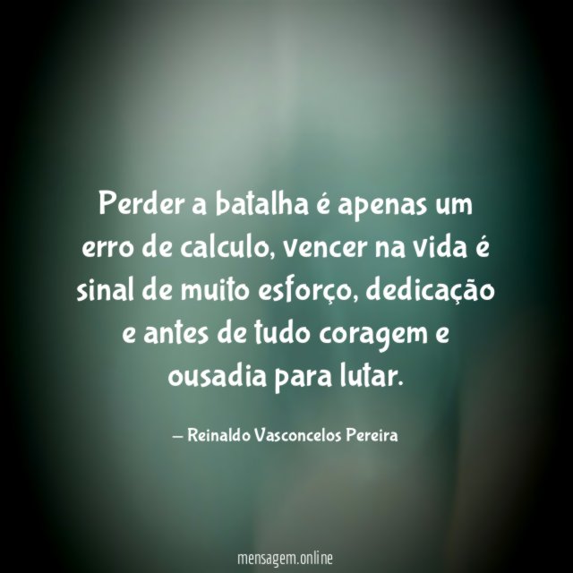 Perder a batalha é apenas um erro de calculo