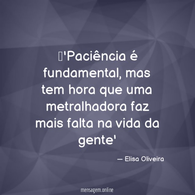 'Paciência é fundamental