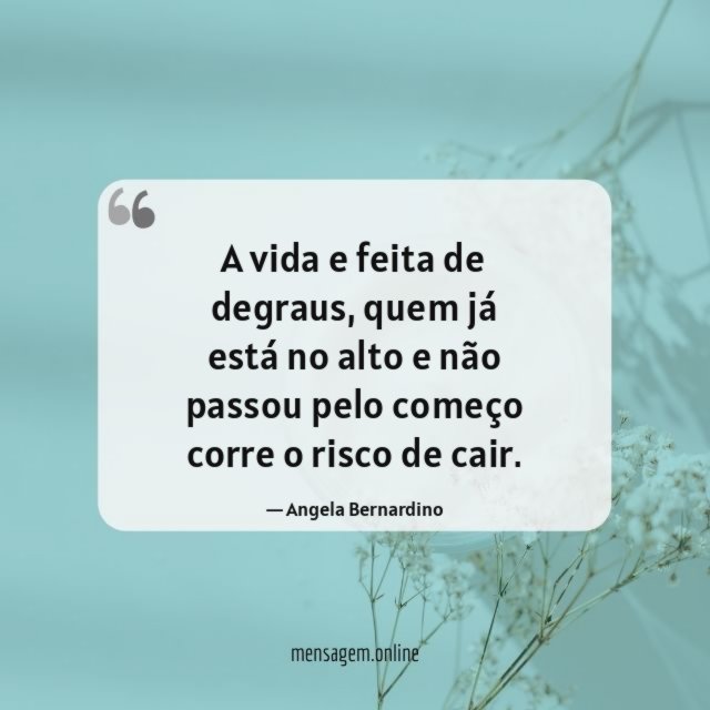 A vida e feita de degraus