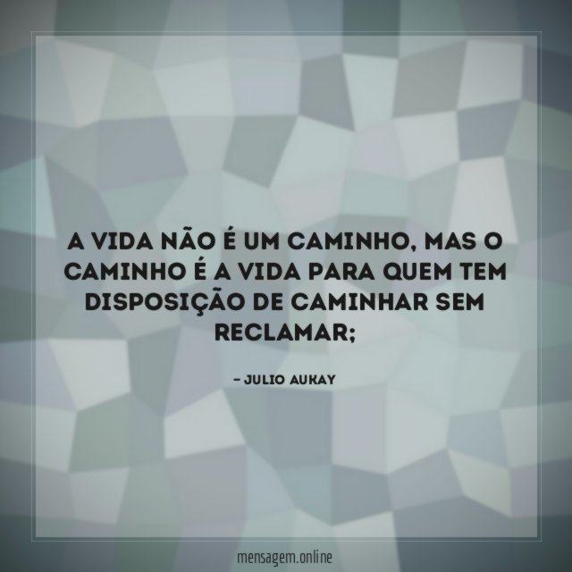 A vida não é um caminho