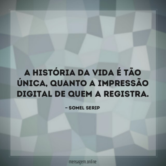 A História da Vida é tão Única