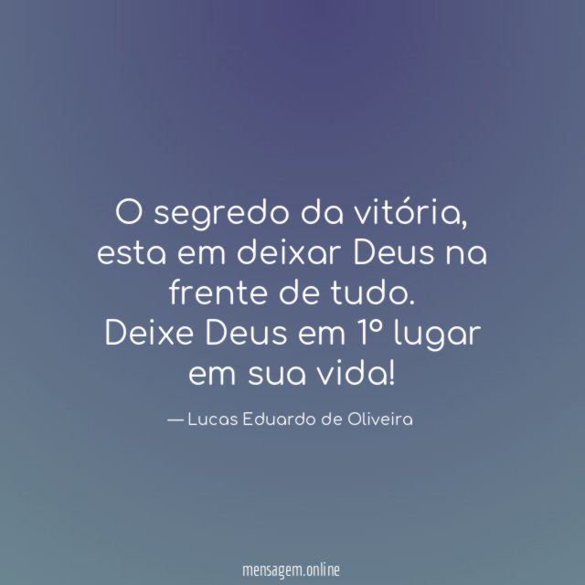 O segredo da vitória