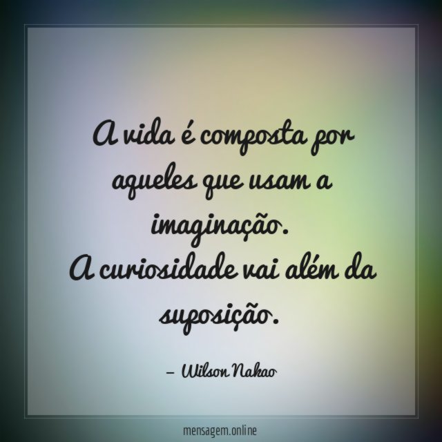 A vida é composta por aqueles que usam a imaginação