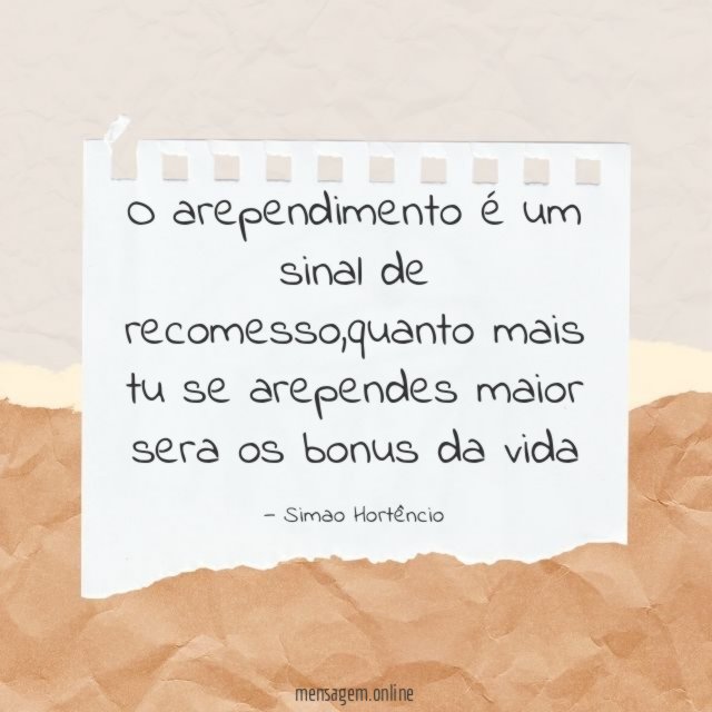 O arependimento é um sinal de recomesso