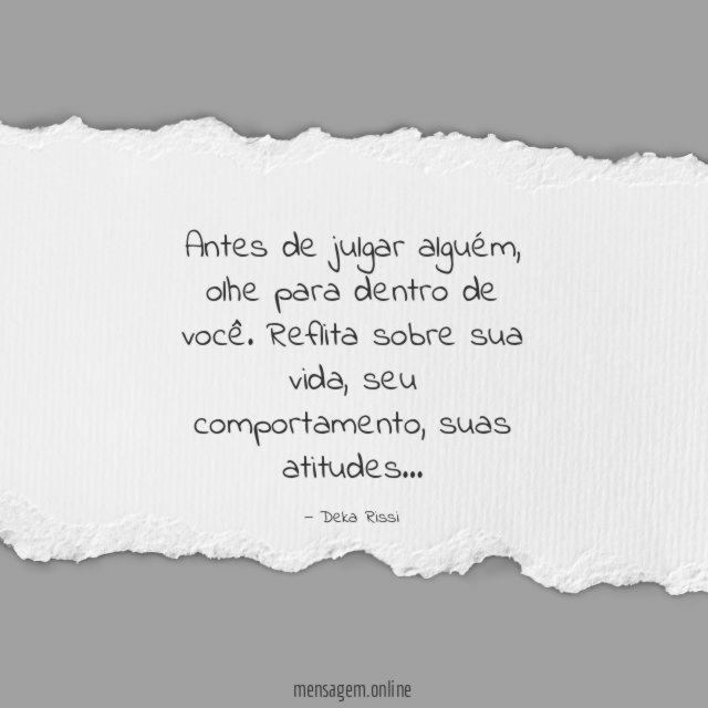 Antes de julgar alguém