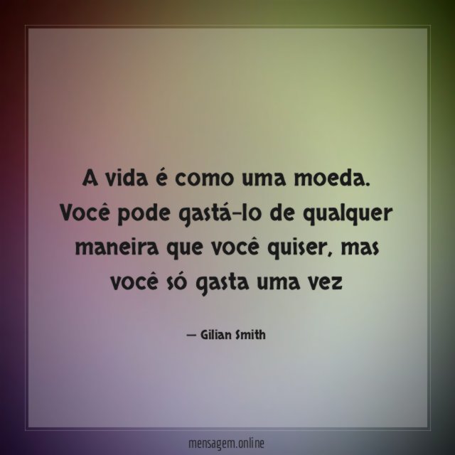 A vida é como uma moeda