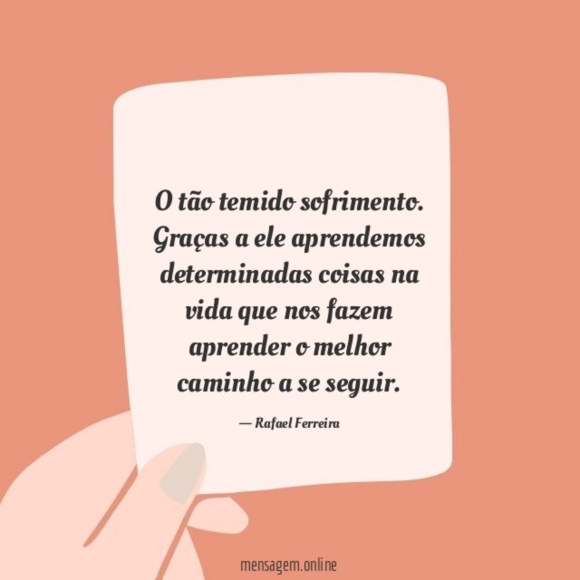 O tão temido sofrimento