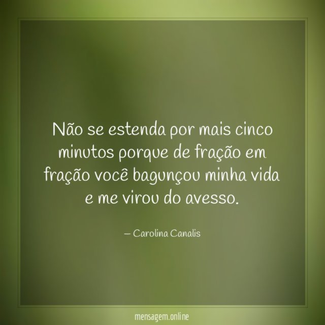 Não se estenda por mais cinco minutos porque