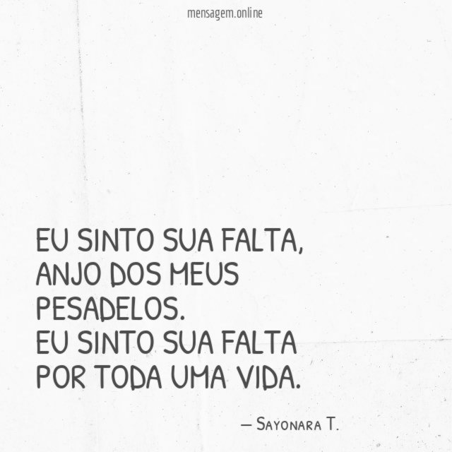 Eu sinto sua falta