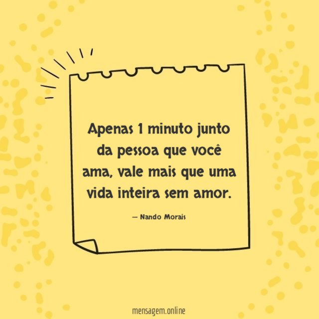 Apenas 1 minuto junto da pessoa que você ama