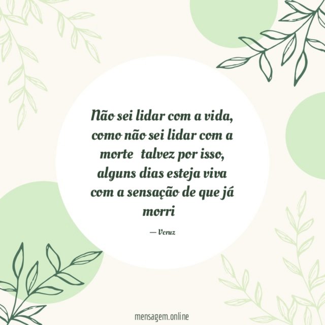 Não sei lidar com a vida