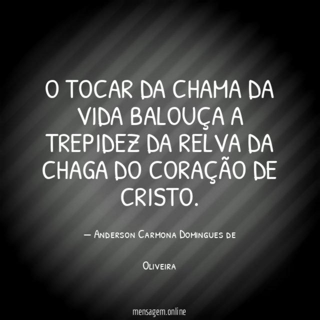 O tocar da chama da vida balouça a