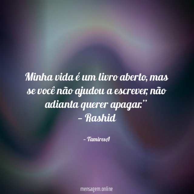 Minha vida é um livro aberto