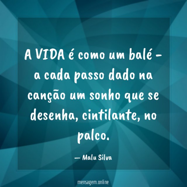 A VIDA é como um balé - a