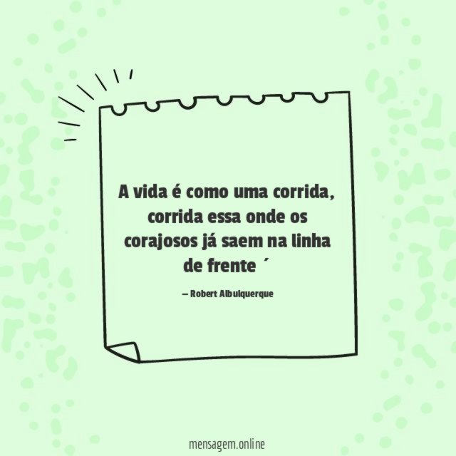 A vida é como uma corrida