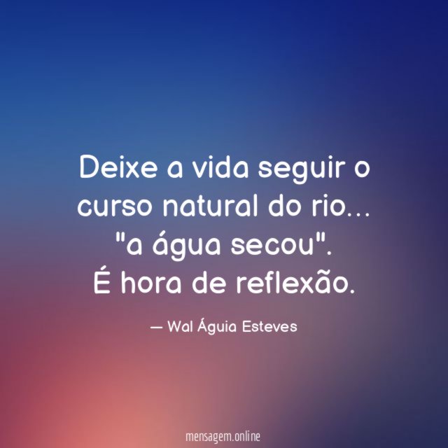Deixe a vida seguir o curso natural do rio