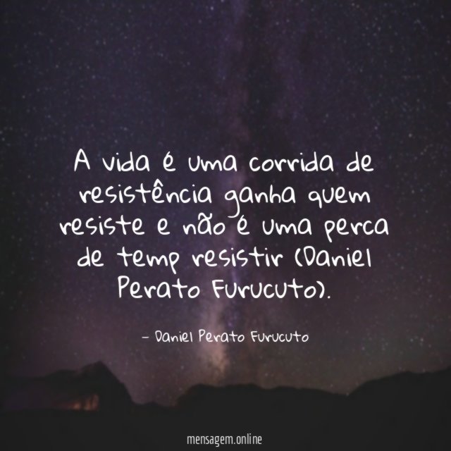 A vida é uma corrida de resistência ganha