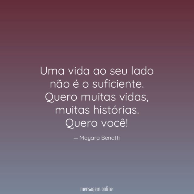 Uma vida ao seu lado não é o suficiente