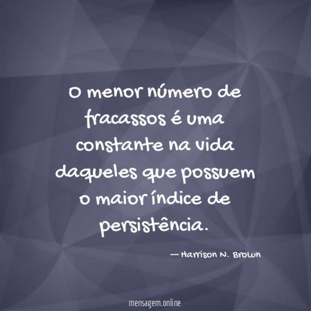 O menor número de fracassos é uma constante