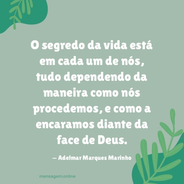 O segredo da vida está em cada um de nós