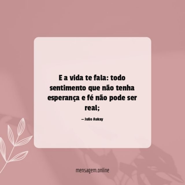 E a vida te fala