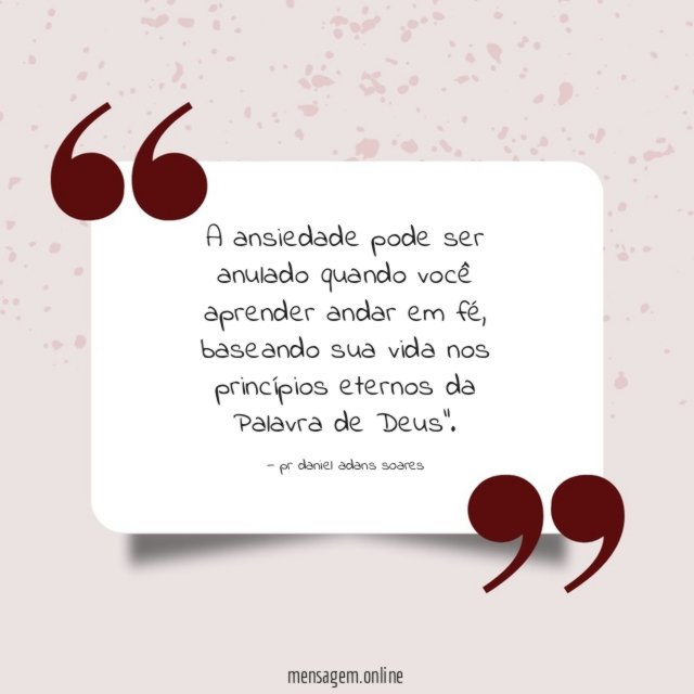 A ansiedade pode ser anulado quando você aprender andar em fé