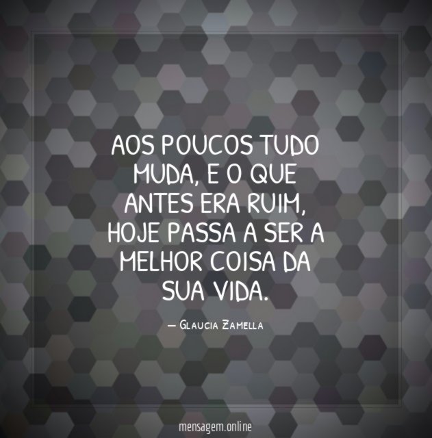 Aos poucos tudo muda