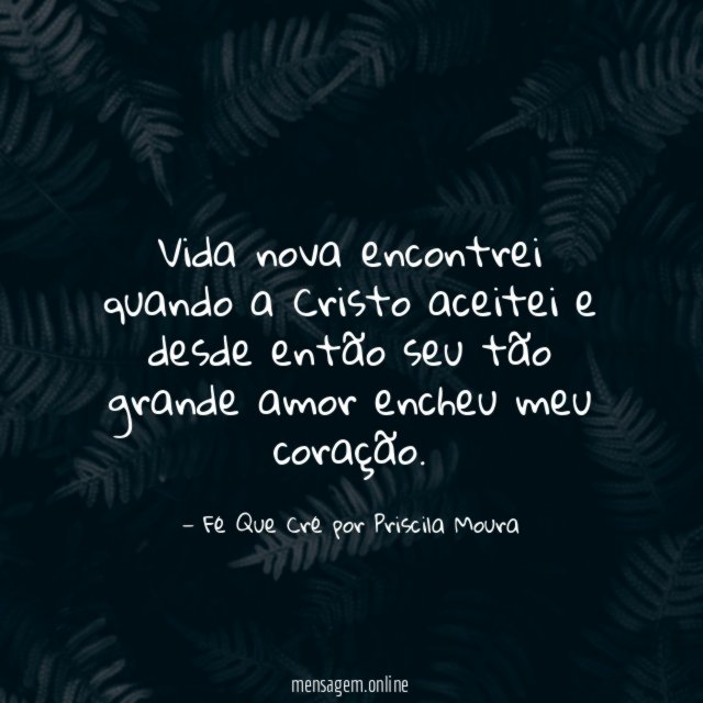Vida nova encontrei quando a Cristo aceitei