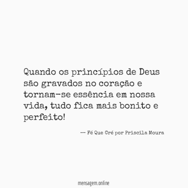 Quando os princípios de Deus são gravados no