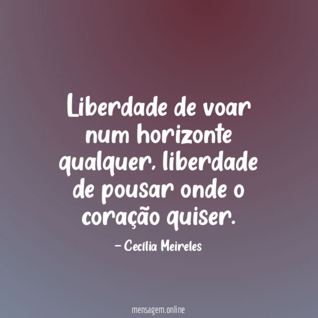 Liberdade de voar num horizonte qualquer