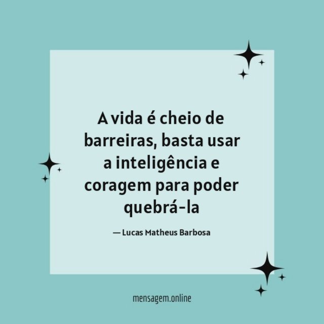 A vida é cheio de barreiras