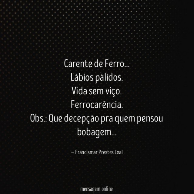 Carente de Ferro…
