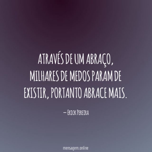 Através de um abraço